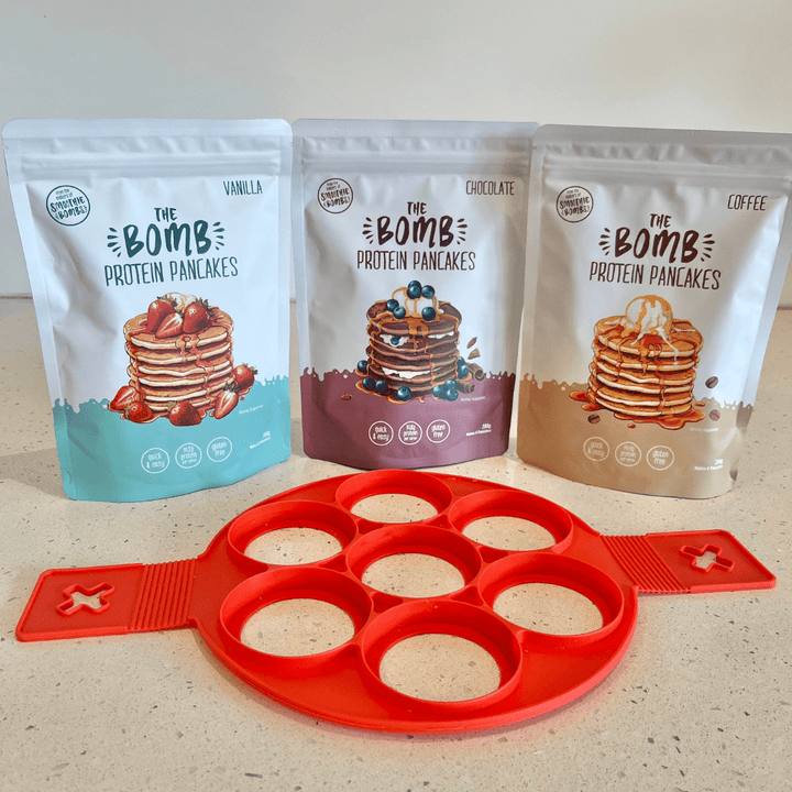 The Smoothie Bombs 200g x 3 Flavours Protein Pancakes Bundle & Mould